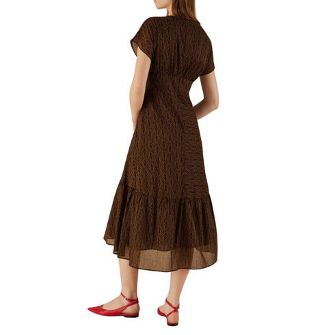 Abito Donna midi con motivo all over Nero Marella- Francavilla Moda